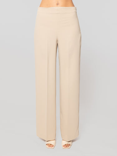 P.A.R.O.S.H.-Pantaloni in Cady con Gamba Larga Sabbia-TRYME Shop