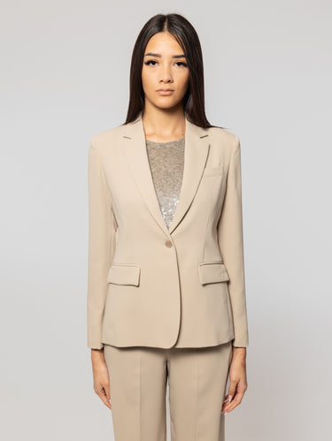 P.A.R.O.S.H.-Giacca Monopetto in Cady Sabbia-TRYME Shop