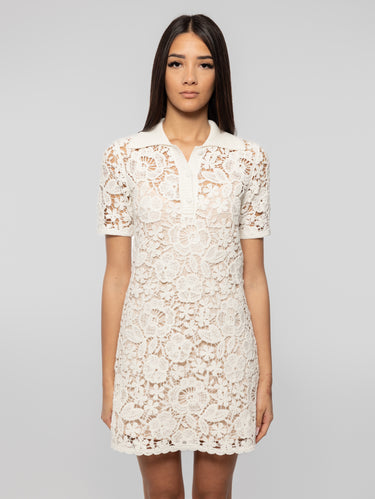 P.A.R.O.S.H.-Abito in Pizzo Macramè Panna-TRYME Shop