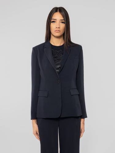P.A.R.O.S.H.-Giacca Monopetto in Cady Blu-TRYME Shop