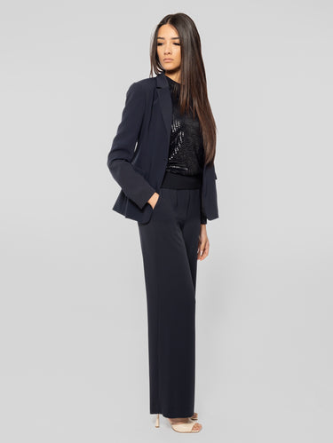 Einreihige Jacke aus Cady in Blau