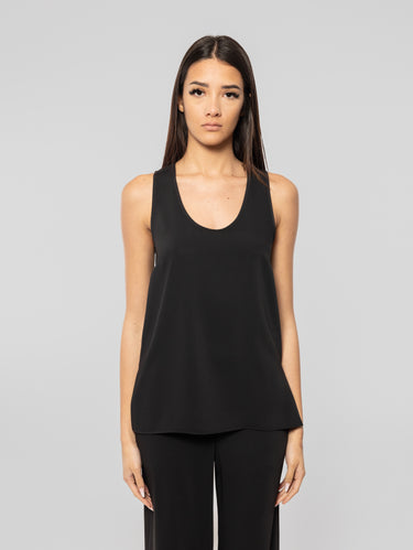 P.A.R.O.S.H.-Top con Spacchetti Laterali Nero-TRYME Shop