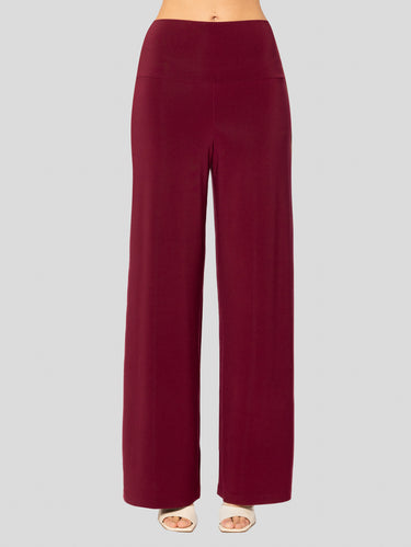 NORMA KAMALI-Pantaloni in Jersey Elasticizzato Vita Alta Bordeaux-TRYME Shop