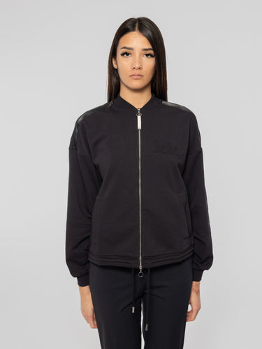 MAX MARA MM-Giacca Bomber in Felpa di Cotone Dodo Blu-TRYME Shop