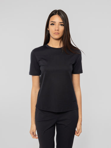 MAX MARA MM-T-shirt con Ricamo sul Fianco Opunzia Blu-TRYME Shop