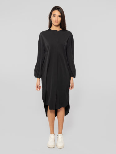 MAX MARA MM-Abito Camicia in Jersey Tecnico Drina Nero-TRYME Shop