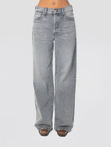 MOTHER-Jeans Gamba a Palazzo e Vita Alta Grigio-TRYME Shop