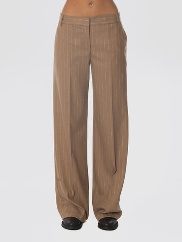 ERMANNO FIRENZE-Pantaloni Gessati Cammello-TRYME Shop