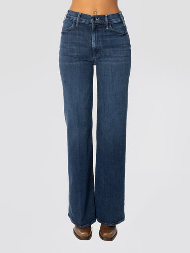MOTHER-Denim a Zampa e Vita Alta Blu-TRYME Shop