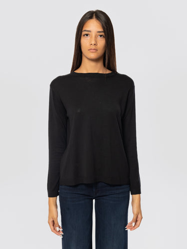 MAX MARA MM-Maglia con Scollo a Barca Nero-TRYME Shop