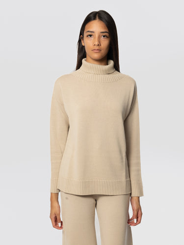 MAX MARA MM-Maglia a Collo Alto in Lana Vergine Albino-TRYME Shop