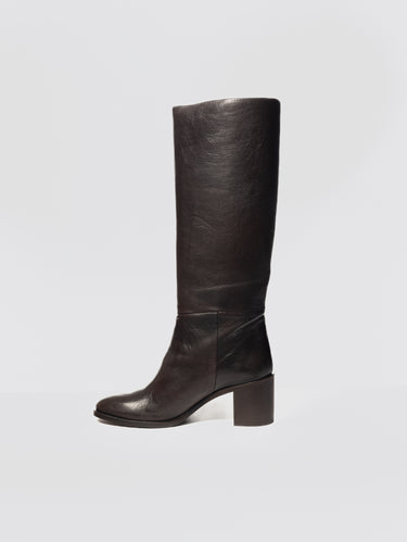 P.A.R.O.S.H.-Stivali in Pelle con Tacco Testa di Moro-TRYME Shop