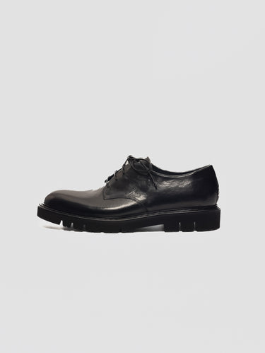 DUCANERO-Stringata in Pelle Effetto Vintage Nero-TRYME Shop
