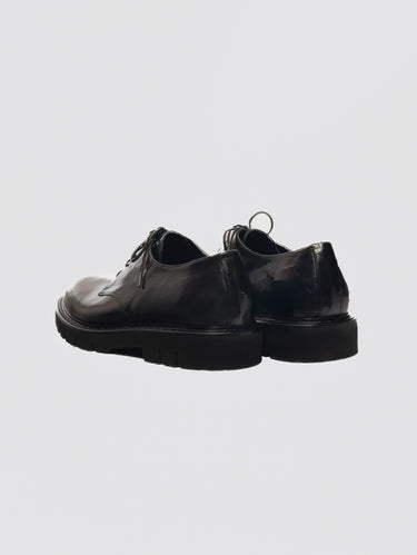 Veterschoen in Vintage Look Leer Zwart