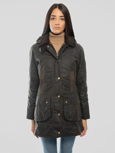 BARBOUR-Giacca Bower Wax in Cotone Cerato Oliva-TRYME Shop