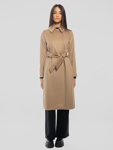 MAX MARA-Cappotto Doppiopetto in Drap di Lana BCollag Cammello-TRYME Shop