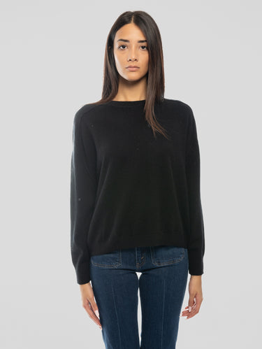 NOTSHY-Maglia Girocollo Cropped Gaston in Cashmere Nero-TRYME Shop