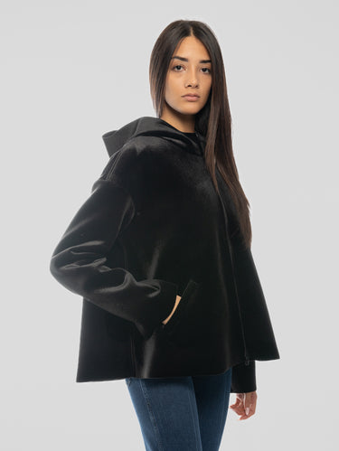 Giubbino in Scuba Velour Nero