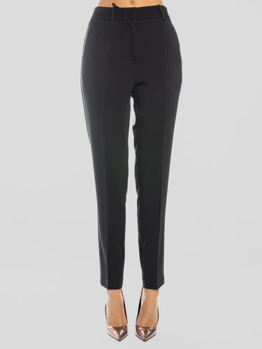 PINKO-Pantaloni a Sigarette in Tessuto Cady Nero-TRYME Shop