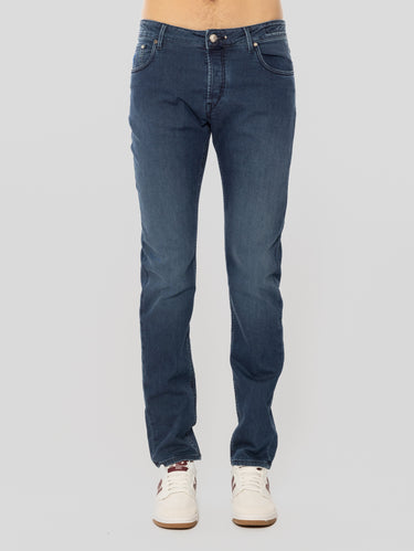 HAND PICKED-Jeans Regular in Tela Soft Ravello Indaco-TRYME Shop