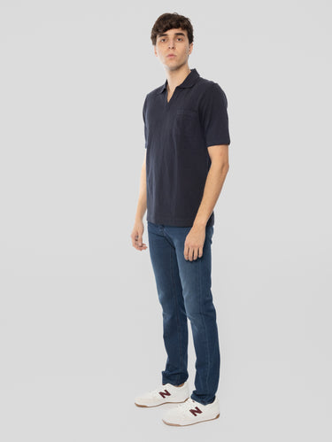Regular fit jeans van zachte canvas Ravello indigo