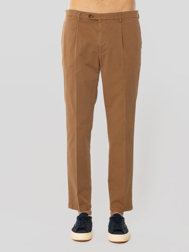 BRIGLIA 1949-Pantalo Easy Fit in Cotone Tabacco-TRYME Shop