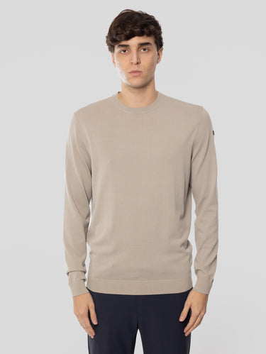 RRD-Maglia Girocollo in Filato Stretch Sabbia-TRYME Shop