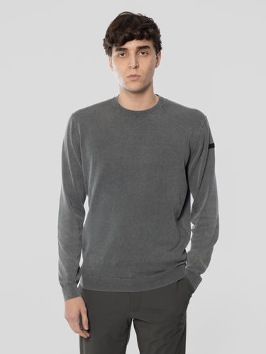 RRD-Maglia Girocollo in Cotone Délavé Grigio-TRYME Shop