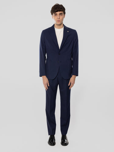 MANUEL RITZ-Completo in Fresco Lana Stretch Blu-TRYME Shop