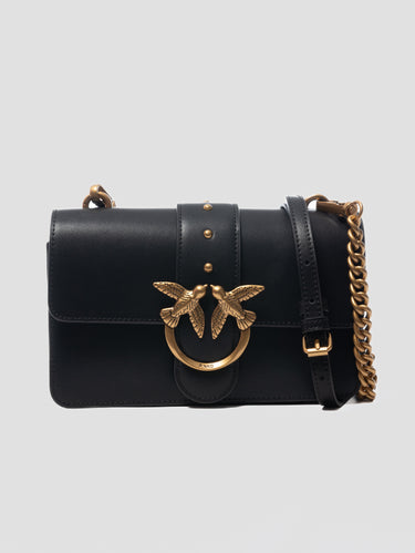 PINKO-Borsa in Pelle Mini Love Bag Icon Nero-TRYME Shop