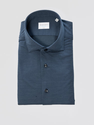 XACUS-Camicia Active Shirt in Twill Blu-TRYME Shop