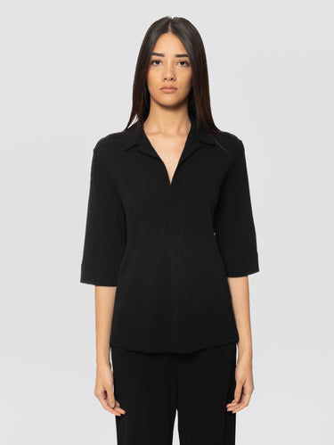 MAX MARA MM-Blusa in Jersey Stretch Nero-TRYME Shop