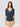 NOTSHY-T-shirt in Lino con Scollo a V Romana Blu-TRYME Shop