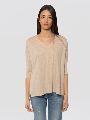 NOTSHY-T-shirt Stile Poncho in Lino Emilie Naturale-TRYME Shop
