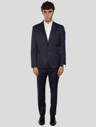 PAOLONI-Abito in Fresco Lana Destrutturato Blu-TRYME Shop