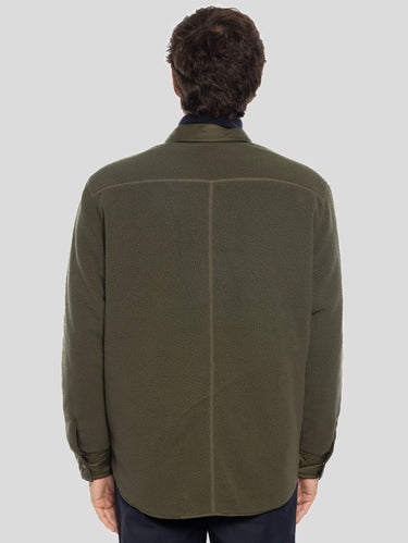 Reversible Overshirt in Fleece and Nylon Ulrik Green