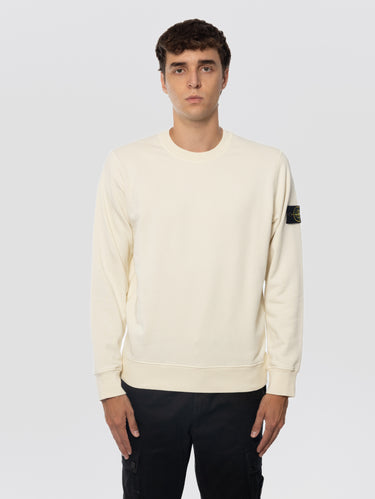 STONE ISLAND-Felpa Girocollo in Cotone Avorio-TRYME Shop