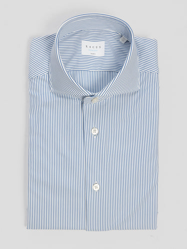 XACUS-Camicia in Jersey Active Shirt a Righe Bianco/Blu-TRYME Shop