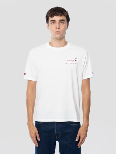 MC2 SAINT BARTH-T-shirt con Ricamo Levateje Er Vino Bianco-TRYME Shop