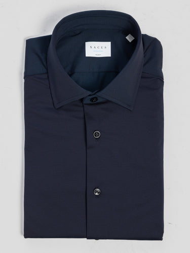 XACUS-Camicia Active Shirt in Twill Blu-TRYME Shop