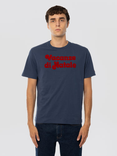MC2 SAINT BARTH-T-shirt con Stampa Locandina Vacanze di Natale Blu-TRYME Shop