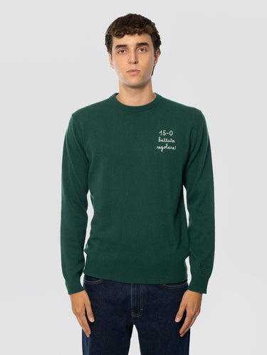 MC2 SAINT BARTH-Maglione Girocollo con Ricamo 15/0 Battuta Regolare Verde-TRYME Shop