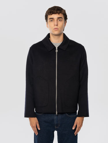 PALTò-Giaccone in Doppio di Lana Chiuso da Zip Blu-TRYME Shop