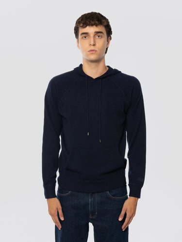MC2 SAINT BARTH-Felpa con Cappuccio in Lana Blu-TRYME Shop