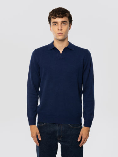MC2 SAINT BARTH-Polo in Lana Merinos Blu-TRYME Shop