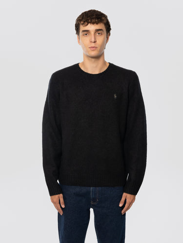 RALPH LAUREN-Maglia Girocollo in Soffice Misto Alpaca Nero-TRYME Shop