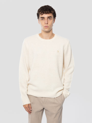 RALPH LAUREN-Maglia Girocollo in Soffice Misto Alpaca Crema-TRYME Shop