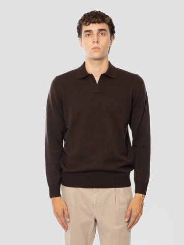 MC2 SAINT BARTH-Polo in Lana Merinos Marrone-TRYME Shop