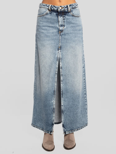 ICON DENIM-Gonna Sandy in Denim con Spacco Blu-TRYME Shop