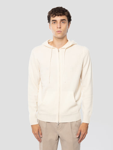 MC2 SAINT BARTH-Felpa con Cappuccio e Zip in Lana Bianco-TRYME Shop